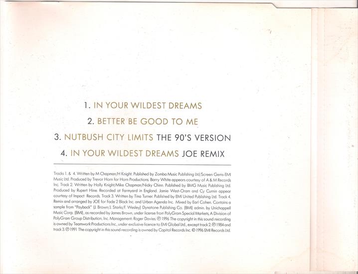 In Your Wildest Dreams 1996, singiel - środek.jpg